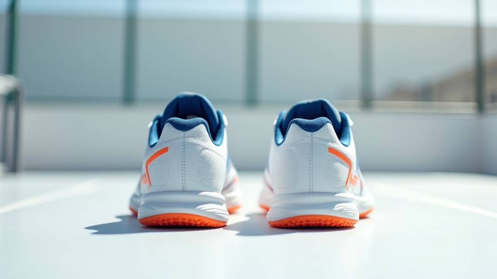 Détail technique d'une semelle de chaussure de padel avec technologies d'amorti visibles