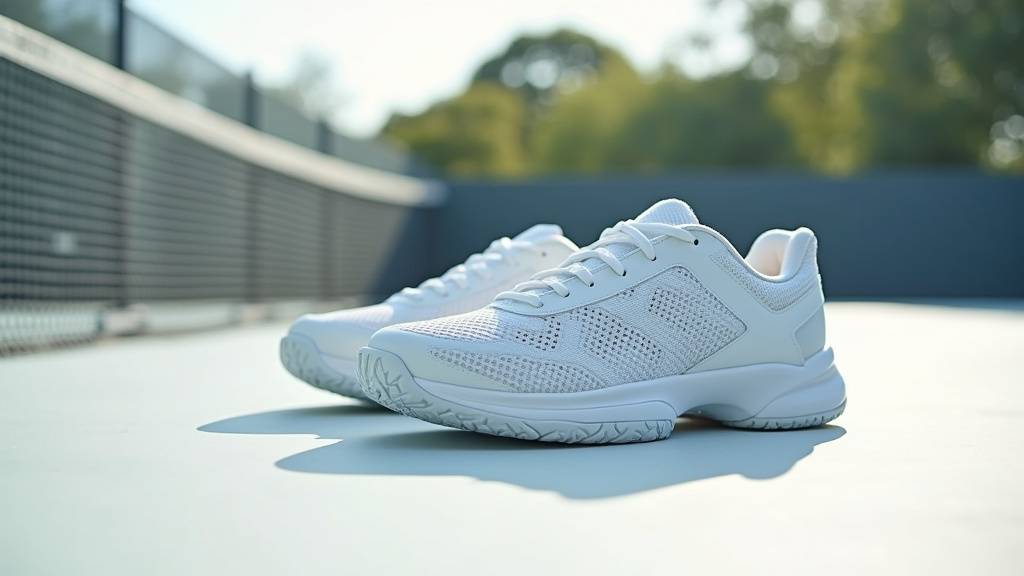 Détail technique d'une chaussure de padel montrant les différentes parties