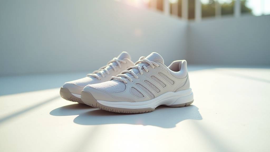 Différentes marques de chaussures de padel alignées sur un court
