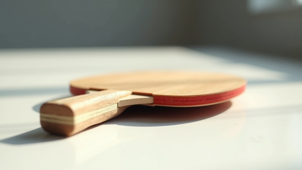 Raquettes de ping-pong de différentes marques et styles sur une table de tennis de table