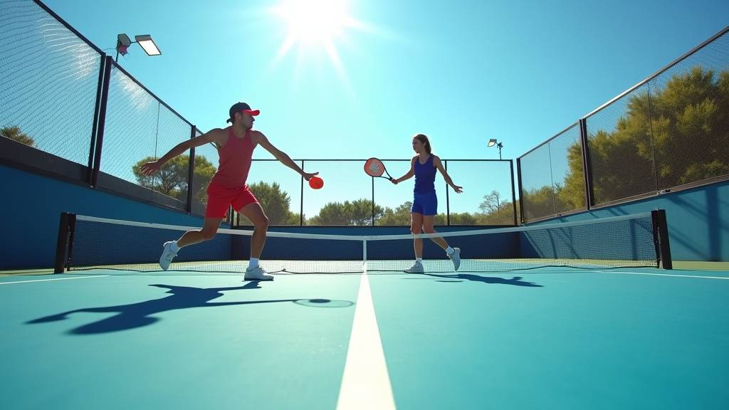 Joueur de padel évaluant son niveau sur un terrain