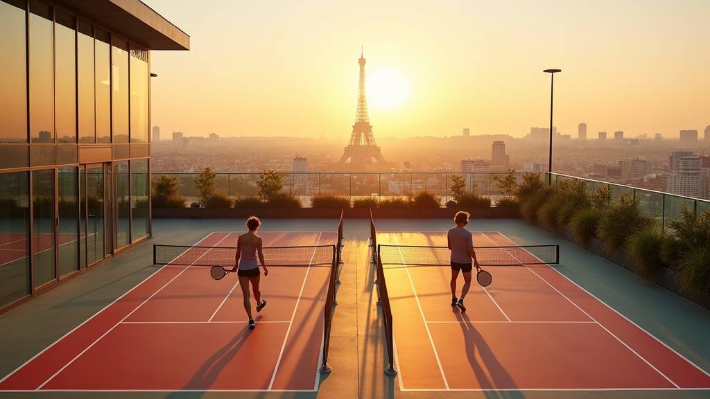 Terrains de padel à Paris avec vue sur la Tour Eiffel